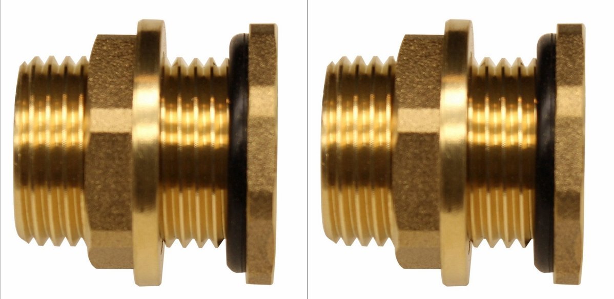 RAINPAL BBF020 Brass Bulkhead Tank Fitting (1/2 inch Female Pipe and 3/