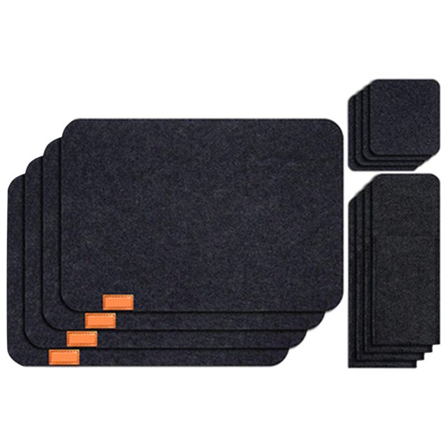 Manteles individuales y posavasos Bolsa para cubiertos Tapetes Negro Sunnimix manteles individuales