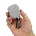thumbnail image 4 of Insten Silicone Case Compatible with Airpods 3 3rd Gen 2021 Earbuds Protective Cover, Front LED Visible, with Carrying Keychain for Girls Women Boys Men, Gray, 4 of 8