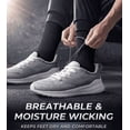 thumbnail image 2 of 6 Pack Men's Cotton Crew Socks , Cushioned Breathable Work & Athletic Socks, Moisture Control, Black Size M, 2 of 6