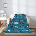 thumbnail image 2 of Throw Blanket for Couch Sofa and Bed, Construction Trucks Super Soft Plush Throw Blanket, Fuzzy Cuteness Comfy Warm Washable Flannel Blanket & Throws for All Season, 2 of 5