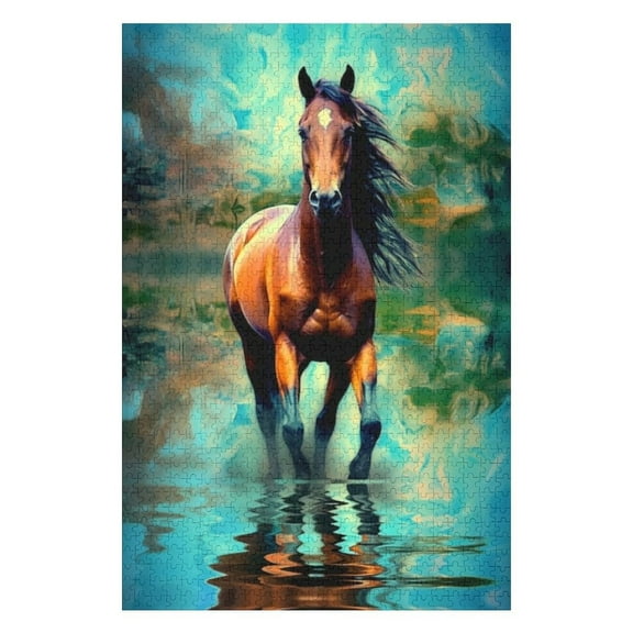 Puzzles for Adults 300 Pieces - Horse Puzzle Challenging Educational Toys Puzzles Reduced Pressure Gift