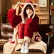 thumbnail image 2 of Conjuntos de pijama con capucha para mujer, ropa de dormir de lana de Coral gruesa y cálida, ropa de casa bonita para mujer, Otoño e Invierno, 2 of 4