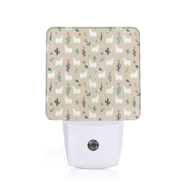 Balery Cute Alpaca Luz Nocturna LED con Sensor Automático, Enchufe con Sensor Crepuscular, Luz Suave de 0.5W para Dormitorio, Pasillo, Baño-US