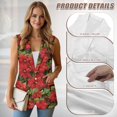 thumbnail image 6 of Uorisanigo Poinsettia Christmas Women's Suit Vest Open Front Women's Sleeveless Vest Blazer V Neck Blazer Vests Elegant Outerwear Size 4XL, 6 of 7
