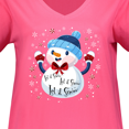 thumbnail image 3 of Inktastic Holiday Snowman Women's Plus Size V-Neck T-Shirt, 3 of 4