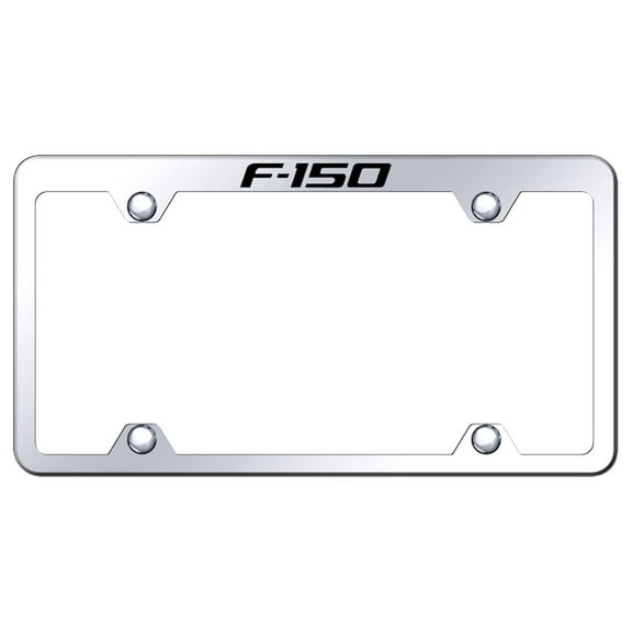 Ford F-150 Logo Stainless Steel Wide Body Truck License Plate Frame (Chrome)