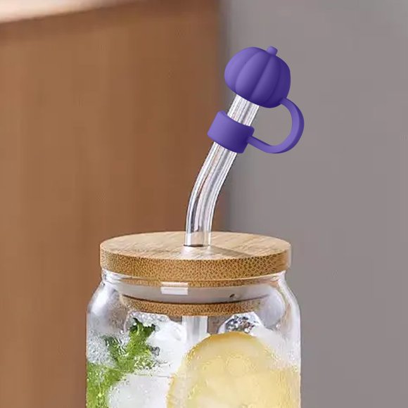 Tapa para pajitas con forma de calabaza | Tapa para pajitas de 1 cm de diámetro | Tapa reutilizable para vasos