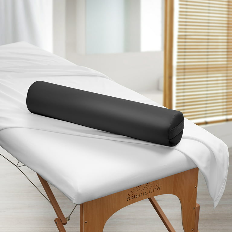 Saloniture Full Round 26 x 6 Massage Table Bolster Pillow Pad - Black