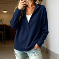 thumbnail image 5 of Comdrip Women's Long Sleeve Classic V Neck Pullover Sweater Casual Loose Fall Winter Knitted Fashion Formal Daily Wear Navy S, 5 of 7