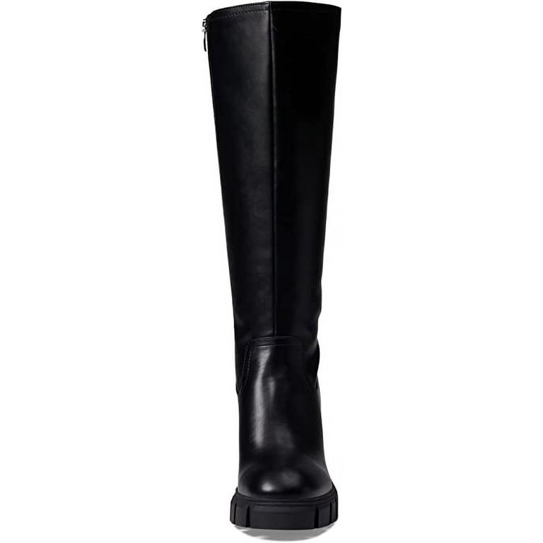 NINE WEST Womens Black Lug Sole Kani Round Toe Block Heel Zip-Up Heeled  Boots 8 M