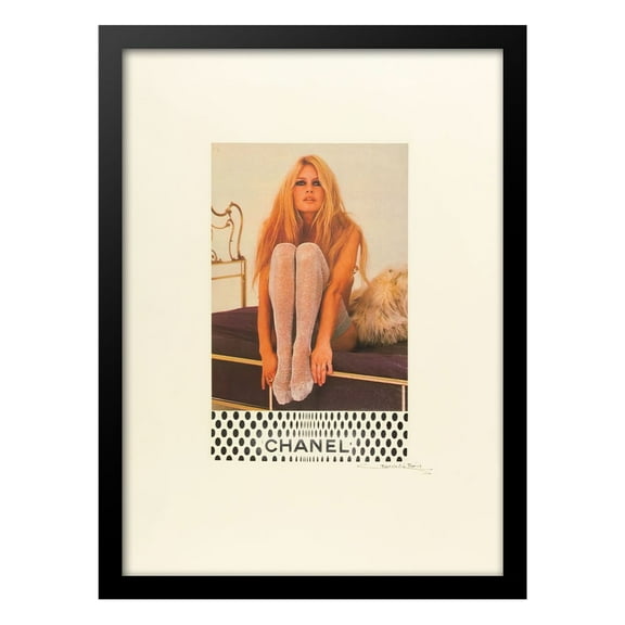 Brigitte Bardot Designer Fashion Vintage Framed Print