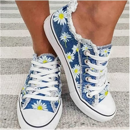 

2023 Women Fashion Baseball Casual Canvas Shoes Womens Platform Walk Sports Casual Shoes Lace-Up Comfy Classic Canvas Slip-on Sneakers Summer Print Lace Up Canvas Tennis Shoes Man Plus Size ( Color :