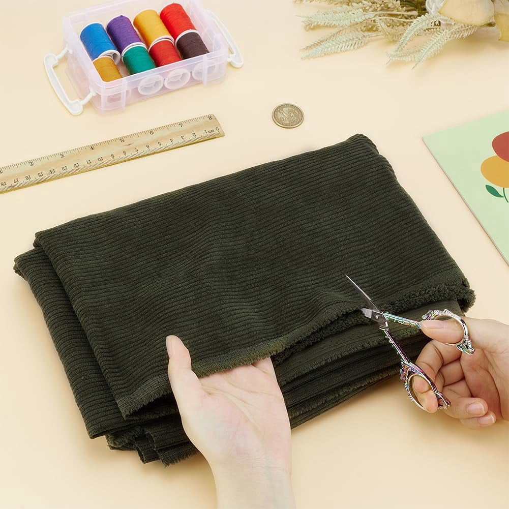 Brocade Polyester Fabric for DIY Crafts Garment Accessories Square Dark Olive Green 1000x1550x0.8mm