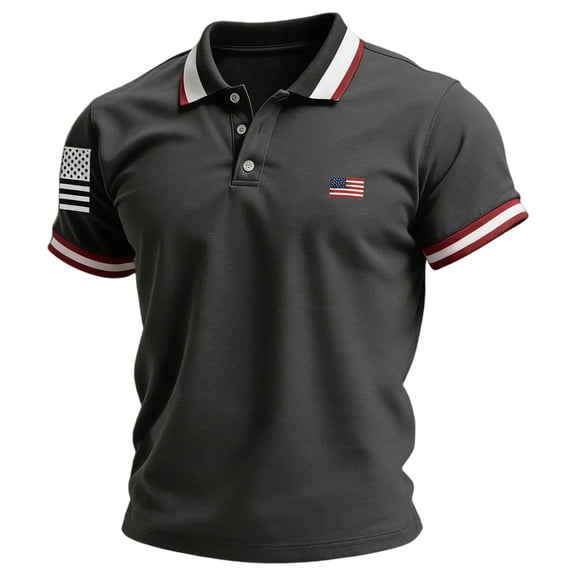 Mens 250th Anniversary Usa Tshirt Short Sleeve Freedom Usa Flag Polo Shirts 4th Of July Independence Day Polo T-Shirts Button Down 250th America Anniversary 1776-2026 Patriotic Tee Tops,Gray L