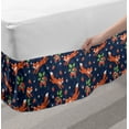 thumbnail image 2 of Fox Bed Skirt, Cartoonish Pattern with Animal and Floral Strawberry Fruit Print, Elastic Bedskirt Dust Ruffle Wrap Around for Bedding Decor, 4 Sizes, Dark Lavender Multicolor, by Ambesonne, 2 of 2
