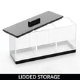 thumbnail image 5 of mDesign Cosmetic Divided Organizer Canister Box, 3 Sections and Lid, Clear/Black, 5 of 8