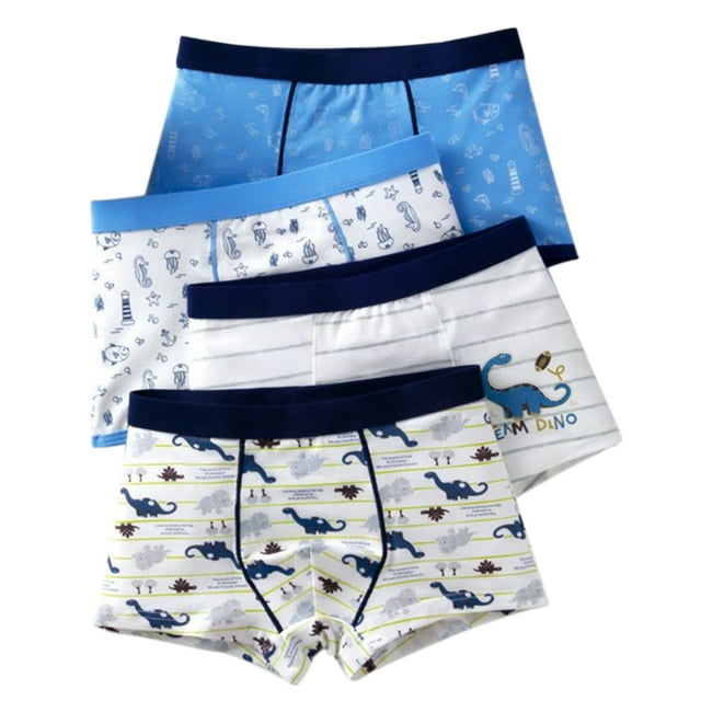 Boy's Boxer Brief Cotton 4 Pairs Animal Pattern Boxer Underwear Sport Underwear