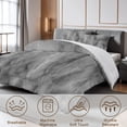 thumbnail image 2 of Grey Marble Queen Size Comforter Set – 3 Piece Queen Comforter Set - Soft Microfiber All Season Comforter Set by Conrad’s Limited Collections, 2 of 5