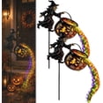 thumbnail image 2 of Halloween Cauldron Garden Stake Light, Flying Witch and Waterfall-Style Colorful LED Projection, Outdoor Yard Decoration for Lawn Patio Walkway, Spooky Party and Fall Seasonal Decor (2PCS), 2 of 6