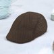 thumbnail image 1 of Gorra plana de malla para hombre, gorro informal para vendedor de periódicos, para golf, senderismo, conducción al aire libre Café, 1 of 8