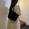 thumbnail image 6 of SPEKSEE Women Faux Suede Rivet Tote Bag Solid Color Shoulder Bag Underarm Bag Handbag Large Capacity for Daily Travel, 6 of 18