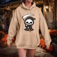 thumbnail image 4 of Godom Women's Trendy Halloween Hoodies Long Sleeve Fall Sweatshirt Cute Pattern Crewneck Oversize Hooded, 4 of 6