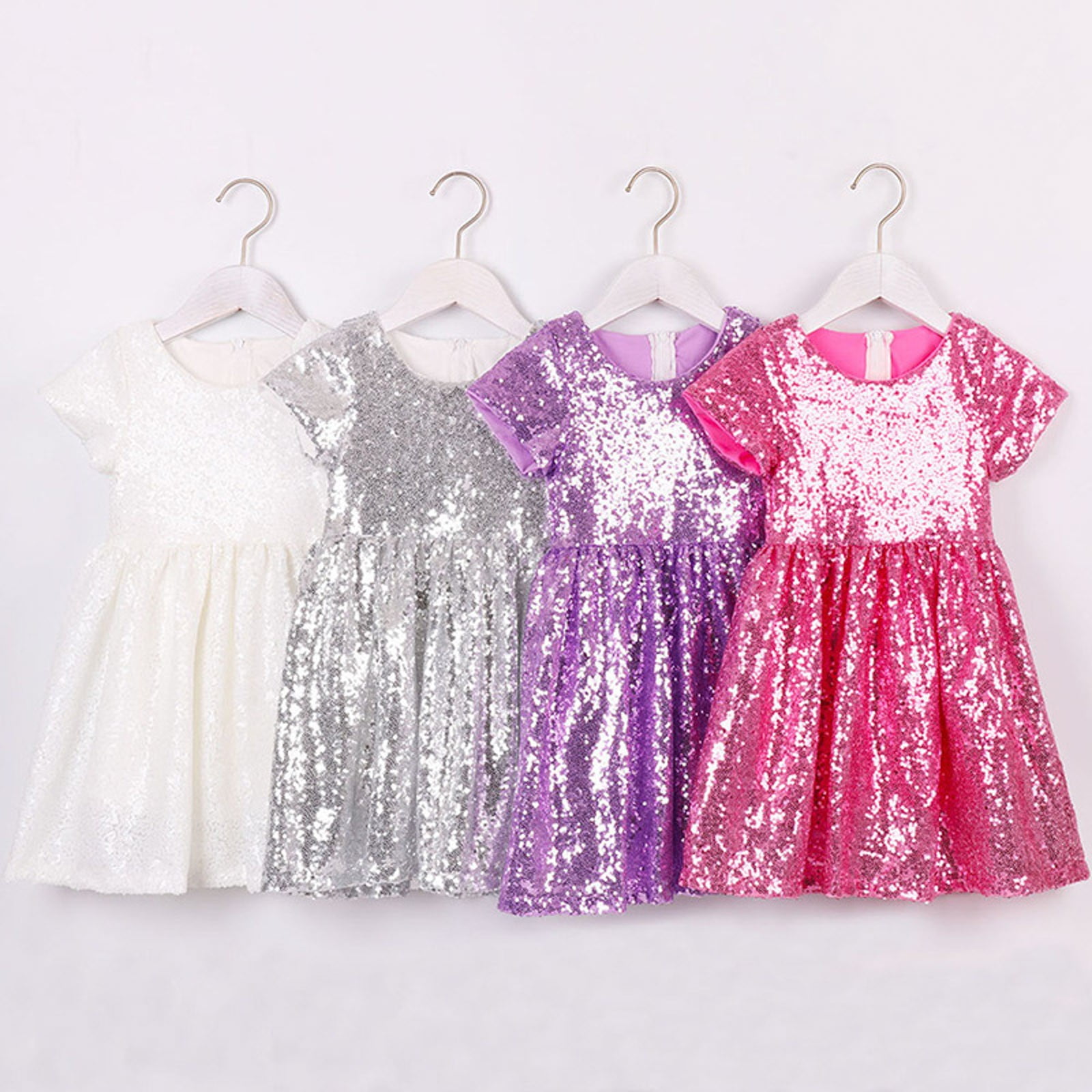 Dresses for Toddler Girls Sequin Party Bridesmaid Wedding Gown Fashion Sundress