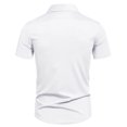 thumbnail image 4 of pstuiky Camisas de manga corta para hombre, Camisa informal de negocios de color liso con solapa y botones de manga corta para hombre camisas casuales para hombre s, 4 of 6