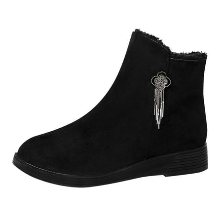 

Choozii Black Normal Velvet Upper Fashion Women Ankle Winter Girls Boots