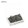 thumbnail image 3 of Uxcell Push Pins Round Head Thumb Map Tacks Steel Point, Black Gold 400 Pack, 3 of 5