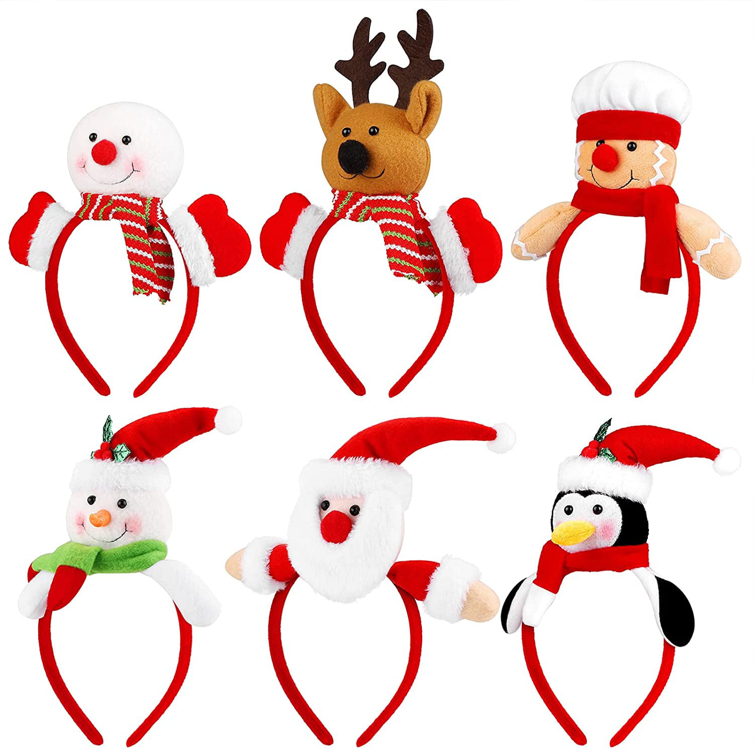 Christmas Novelty Headband Mini Santa Reindeer Snowman Xmas Fancy Dress Hairband 