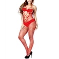 thumbnail image 2 of TSADFHJI Ensembles de Lingerie Aguichant Femmes Bas Résille Transparent Entrejambe Ouvert Justaucorps Lingerie Taille Unique Rouge, 2 of 9