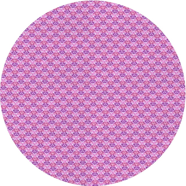 Ahgly Company Tapis Rond Lavable en Machine Intérieur Transitionnel Violet Violet, 3 Pieds Rond