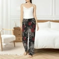 thumbnail image 4 of Balery Skull and Red Roses Pantalones de pijama para mujer, pijamas ultraligeros, pantalones de estar por casa-3X-Large, 4 of 6