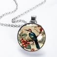 thumbnail image 2 of Woodpecker Glass Design Circular Pendant Necklace for Women - Elegant Statement Jewelry Piece for Every Occasion, 2 of 5