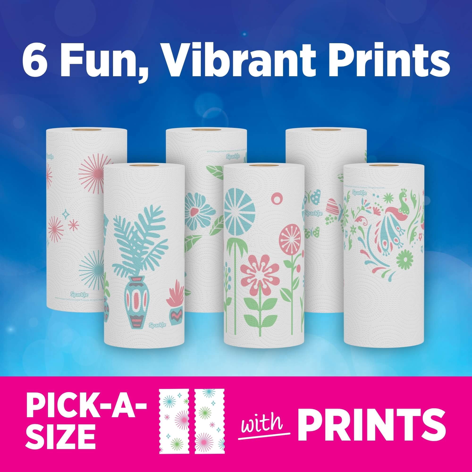 Sparkle Pick-a-Size Paper Towels, Multi-Color, 6 Double Rolls