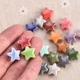 thumbnail image 6 of U8MO 10pcs 14mm Enameled Star Shape Ceramic Porcelain Loose Beads For Jewelry Making-Peach Pink, 6 of 6