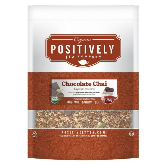 Positively Tea's Organic Chocolate Chai Rooibos Tea, Loose Leaf, 1 Pound Bag