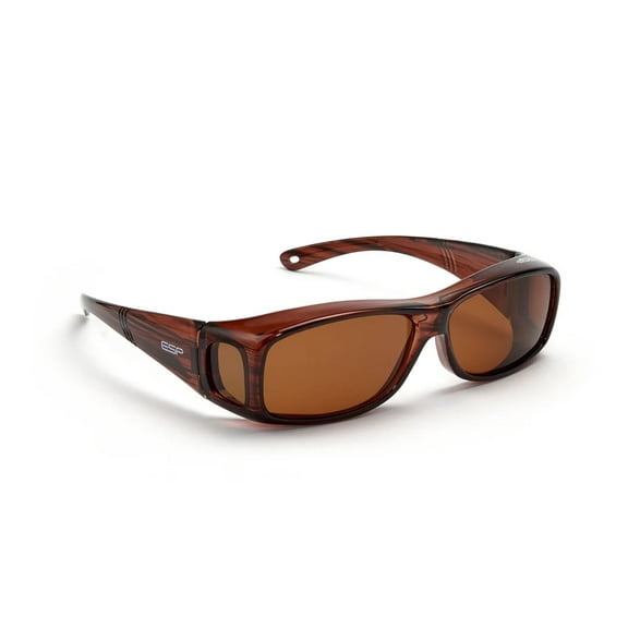 ESP Eyewear Over The Glasses Polarized Collection (Fitover) - Translucent Brown Frame (Brown Melanin Polarized Lenses) (S/M)