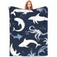 thumbnail image 1 of Mantas de vida marina con delfines Manta de vida marina Manta de océano Manta de cama suave y cálida de 40" x 30", 1 of 8