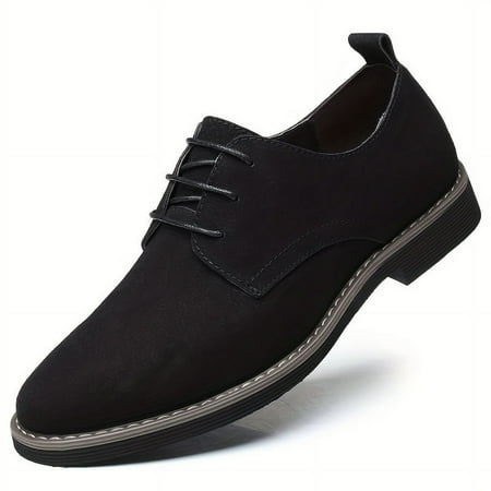 

SHZHYIQIMR Elegant Faux Suede Lace-up Front Derby Shoes for Business Formal Wedding Black Tie Optional Events