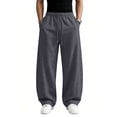 thumbnail image 6 of Men's Track Pants Open Bottom Wide Leg Lightweight Sweat Pants Loose Fit Jogging Sweat Pants with Pockets, 6 of 7