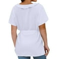 thumbnail image 4 of Shirts For Women Casual Shirt Ruffle Wrap V Neck Tops Tie Waist Peplum Business Work Blouse Womens Tops, 4 of 6
