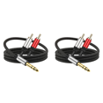 thumbnail image 1 of Peggybuy 6.35mm Male To 2RCA Male Adapter Cable Audio Y Splitter Cable Insert Cord (2m), 1 of 6