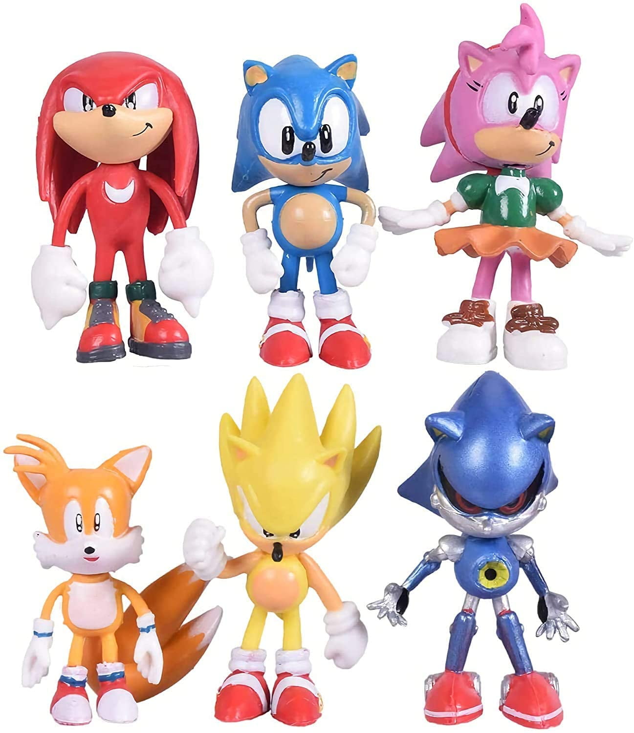 Decorations Ornaments Christmas Decorations 7 Pcs Sonic The Hedgehog Toys Figures with Base,The Action Figures Cake Toppers,Toys Birthday Gift Set Collectibles 