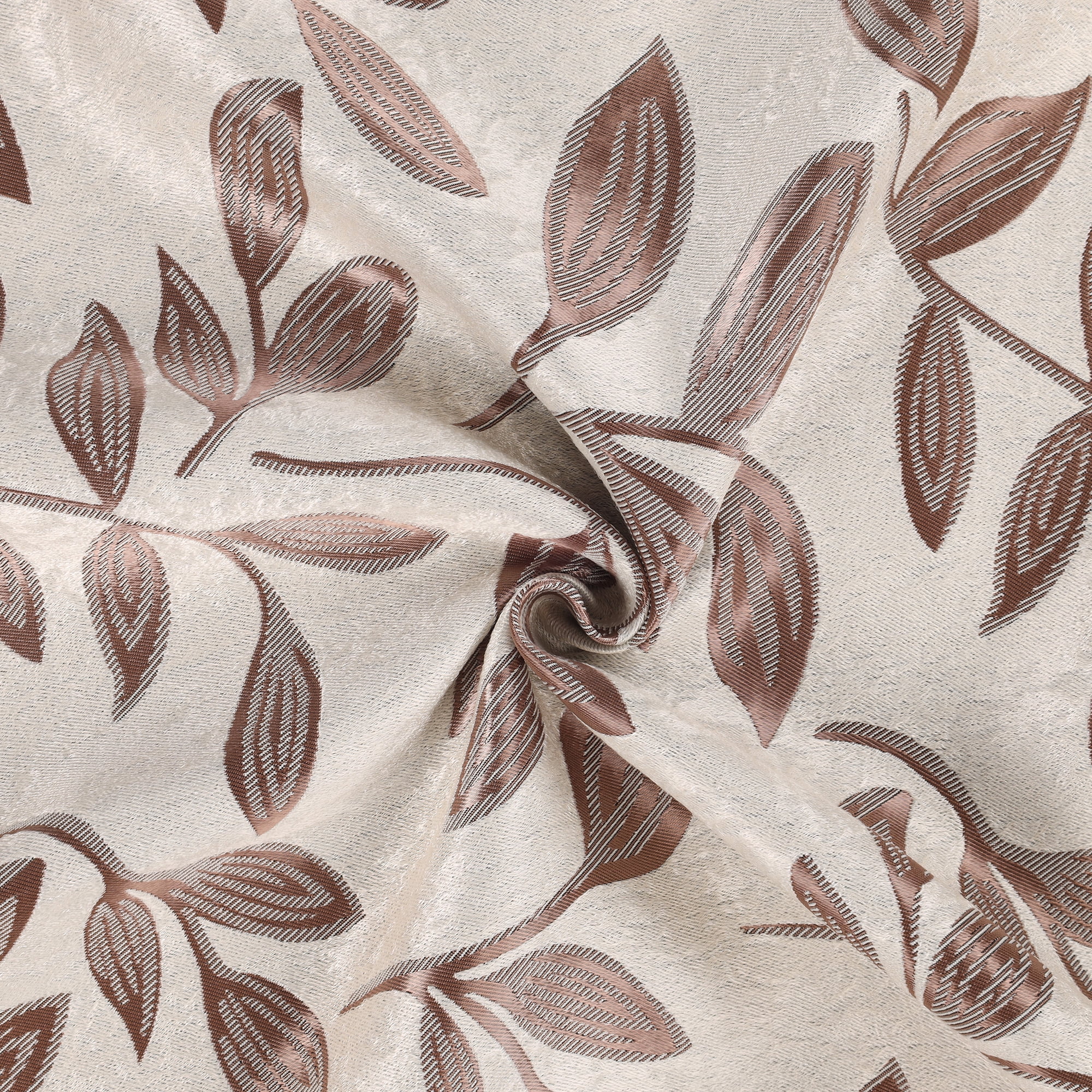 Superior Blackout Leaves Back Tab Curtains Set of 2, Light Filtering Curtain Panel Set, White-Copper, 52"W x 108"L