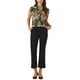 thumbnail image 2 of Blusas de trabajo de satén INSPIRE CHIC para mujeres, blusa casual de negocios con mangas de capucha, floral, vintage, tamaño XS, verde, 2 of 6