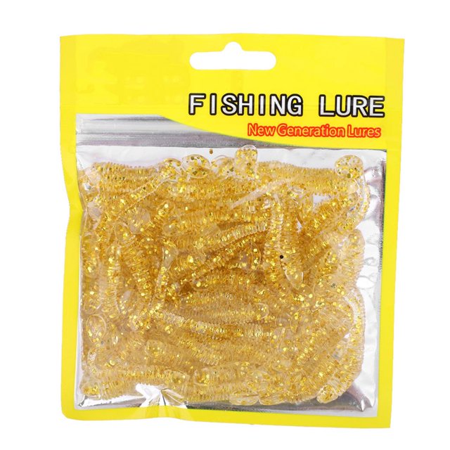 Señuelos De Pesca De Plástico Blando T-Tail Grub Worm Baits Fish Tackle Accesorio Dorado 50 Unids 5 Cm Yuarrent OD004607-00