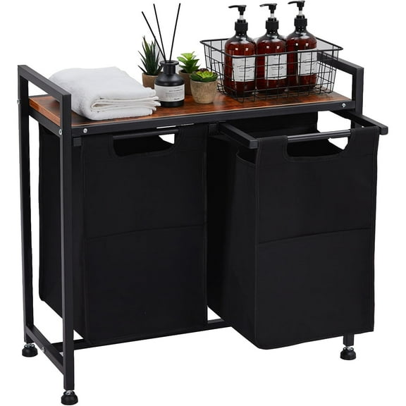 M optimized Laundry Hamper, Laundry Basket Organizer Laundry Sorter with 2/3/4 Pull-Out and Removable Bags, Wheels and Top Shelf, Dirty Clothes Hamper for Laundry Room Bathroom Bedroom and Dorm